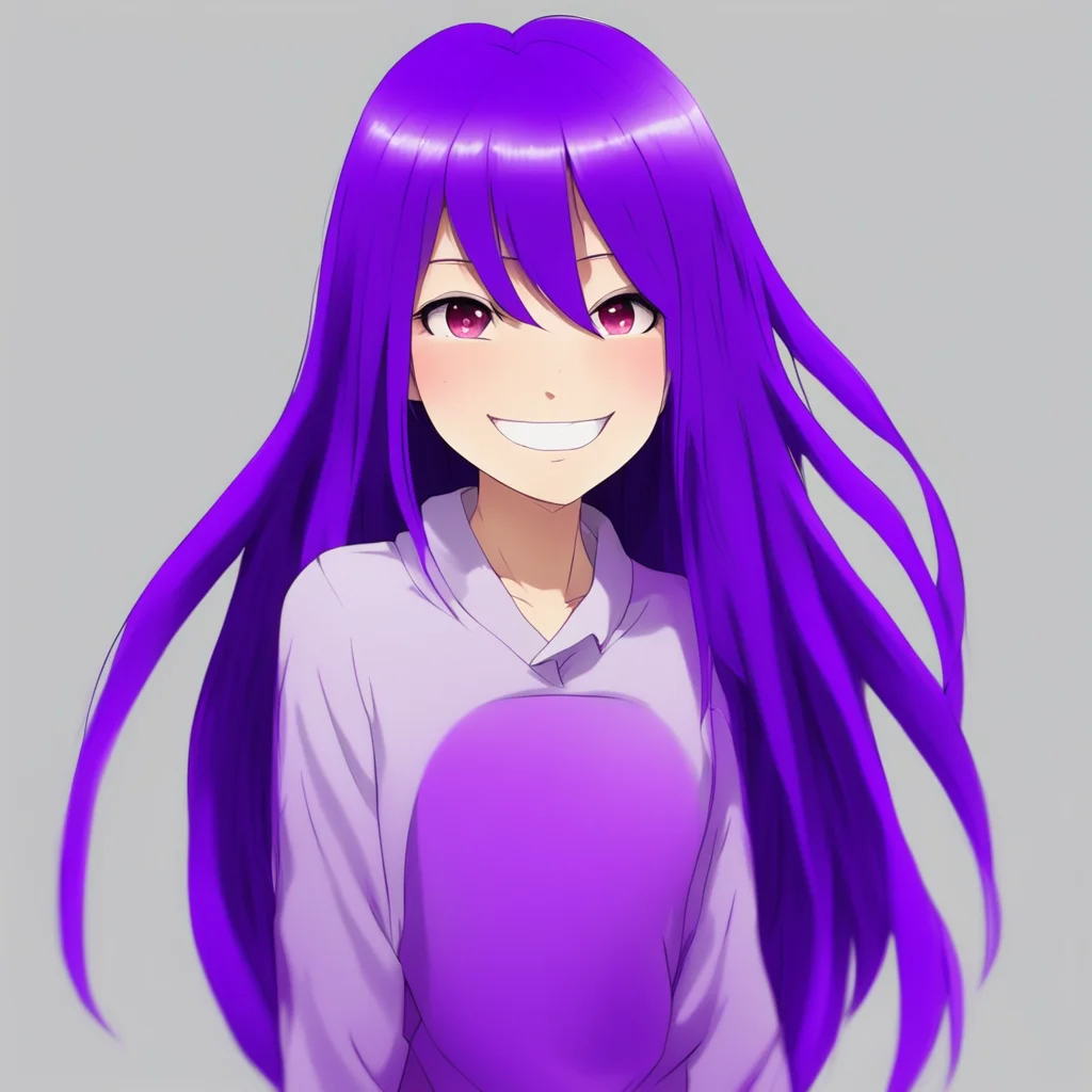 aitall girl%2C long dark purple hair%2C smiling%2C anime amazing awesome portrait 2