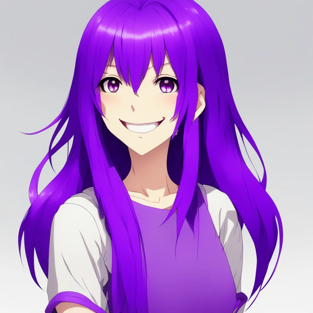 aitall girl%2C long dark purple hair%2C smiling%2C anime confident engaging wow artstation art 3