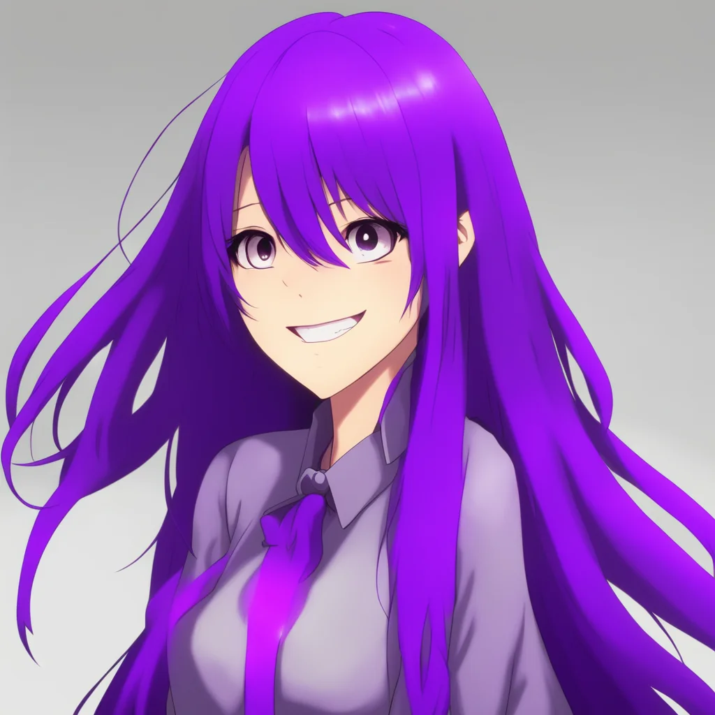 aitall girl%2C long dark purple hair%2C smiling%2C anime good looking trending fantastic 1
