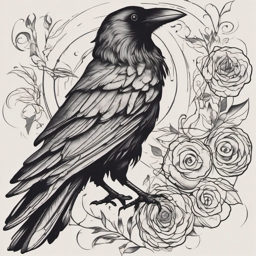 aitattoo crow line art