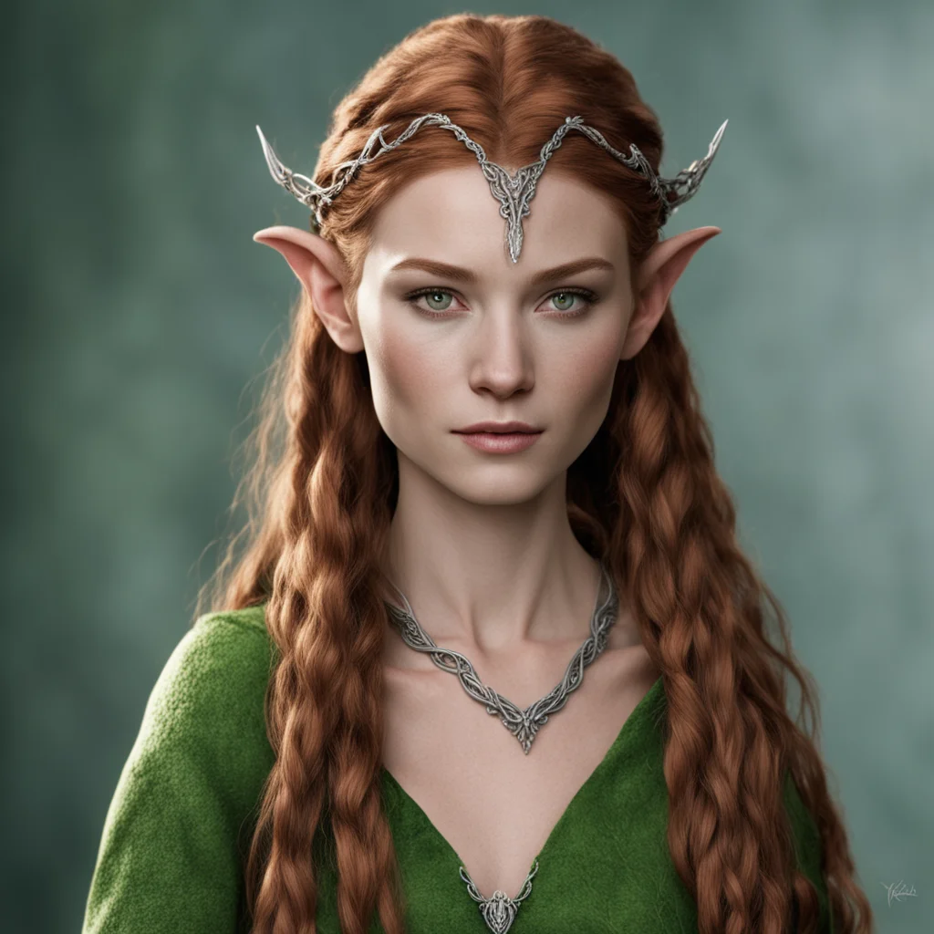 aitauriel with braids wearing silver elven circlet with diamonds good looking trending fantastic 1