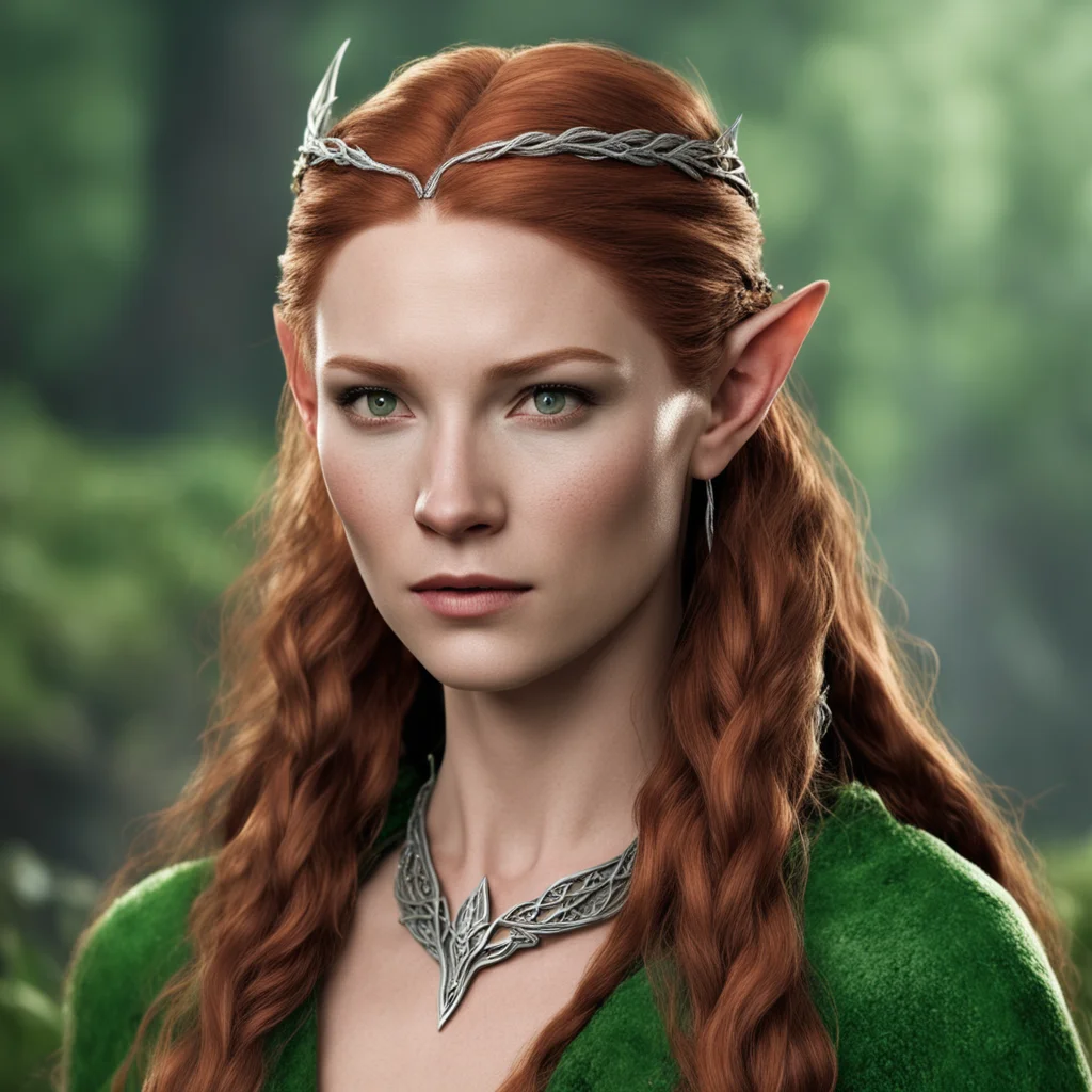 aitauriel with braids wearing silver elvish circlet with diamonds