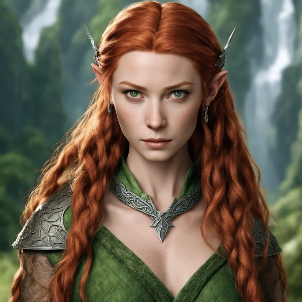 aitauriel with reddish hair and braids wearing silver elvish circlet with diamond in the center amazing awesome portrait 2