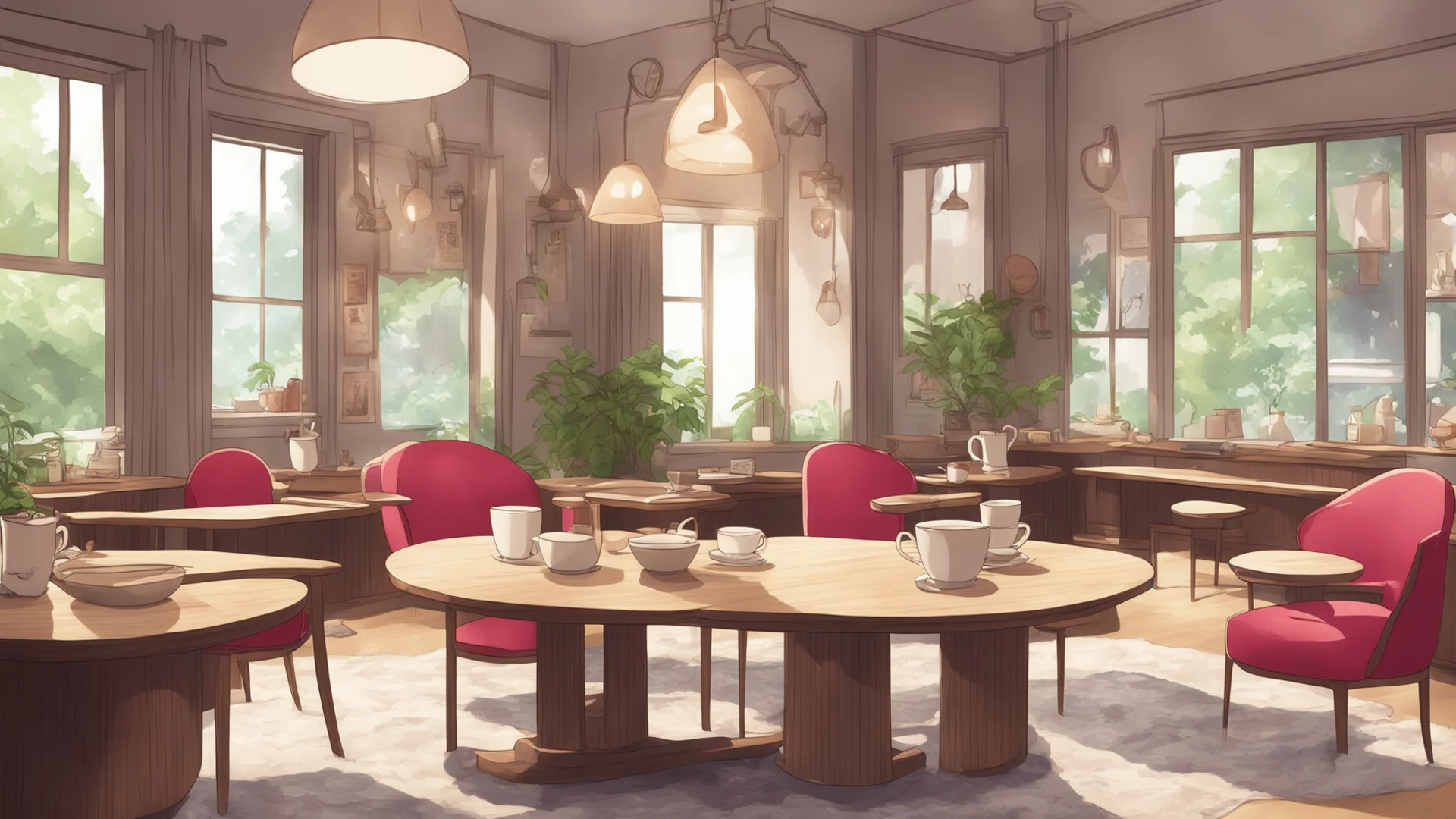 tea shop relaxing calm chairs tea brewing cosy anime good looking trending fantastic 1 wide