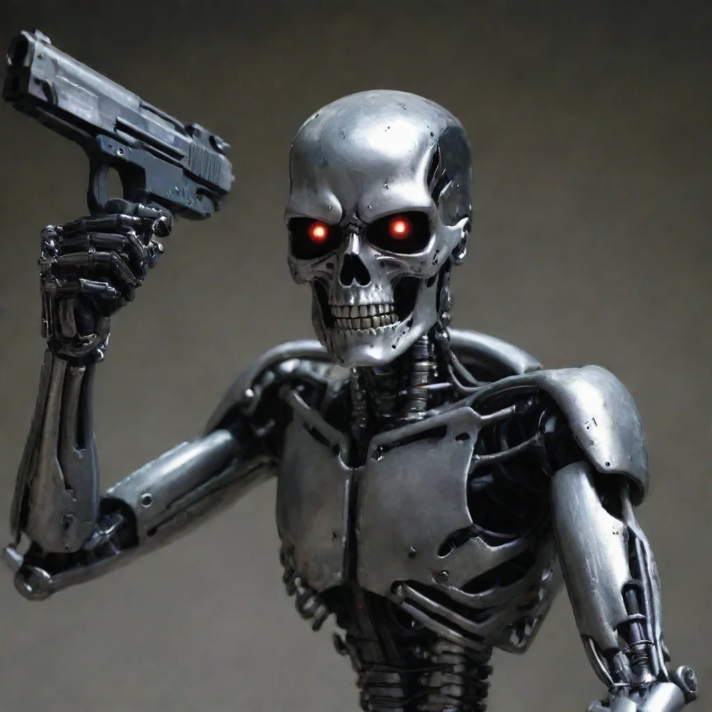 terminator bot kill bot robot death skullface scary deadly gun arm hd aesthetic trending