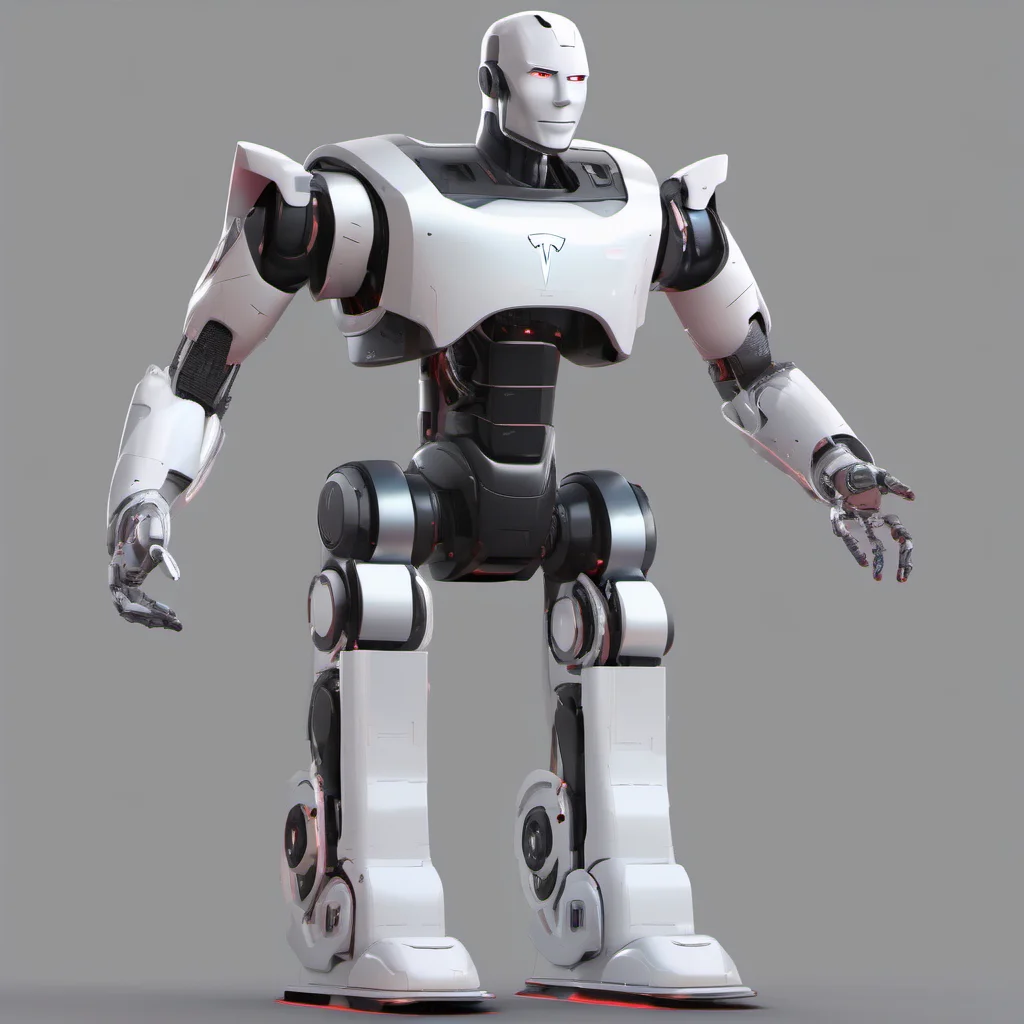 tesla optimus humanoid robot realistic friendly happy robot screen for face with smiling character epic realistic balancing on one leg 