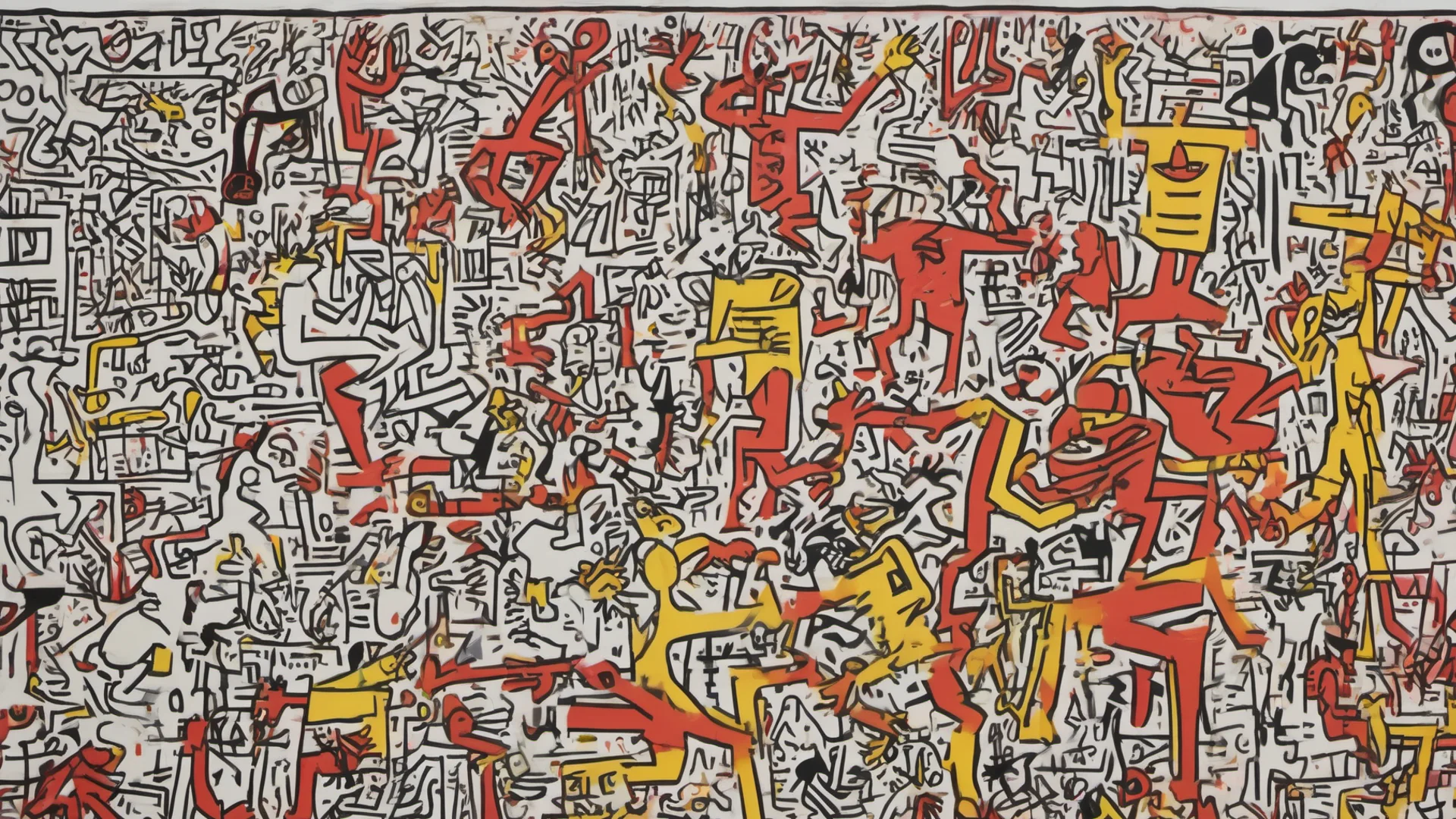 aithe advent of artificial intelligence%2C keith harring%2C basquiat%2C clear focus on subject%2C bold dynamic strokes amazing awesome portrait 2 wide