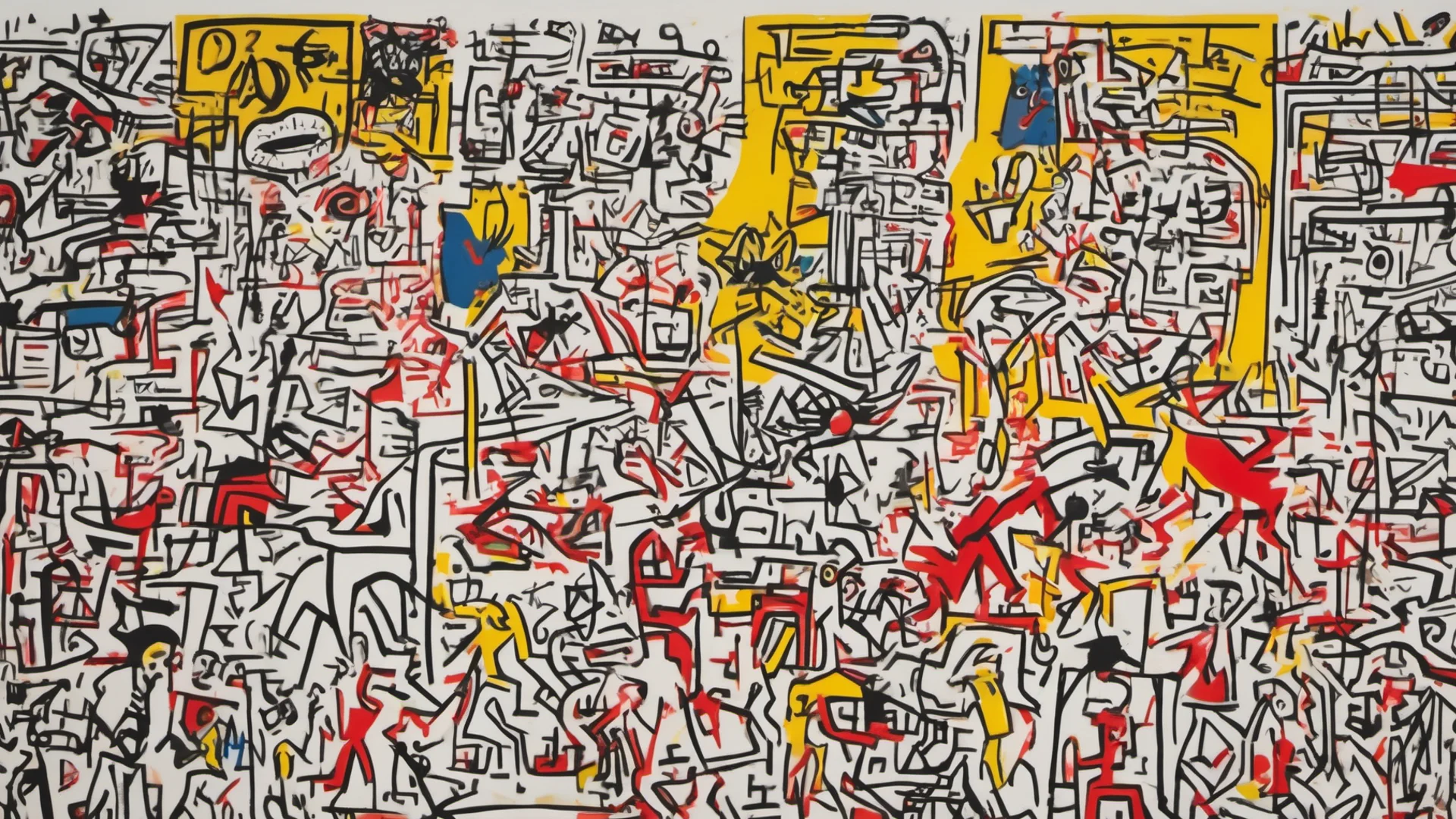 aithe advent of artificial intelligence%2C keith harring%2C basquiat%2C clear focus on subject%2C bold dynamic strokes good looking trending fantastic 1 wide