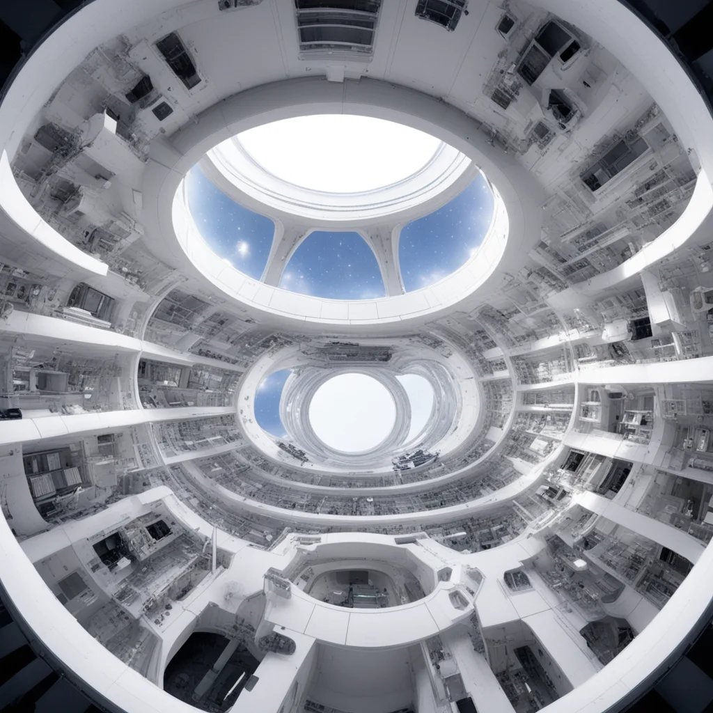 the inside of a giant cylindrical space habitat  amazing awesome portrait 2