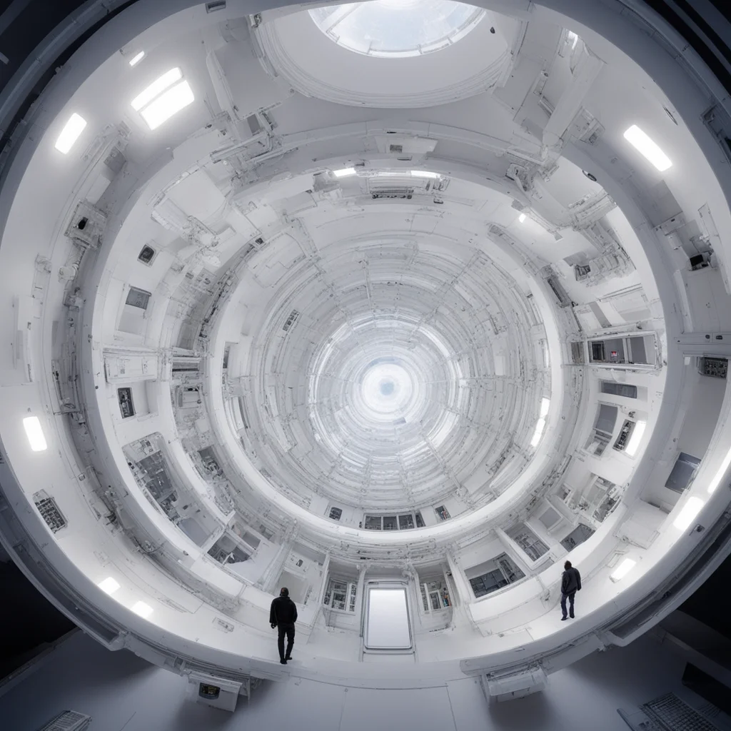 the inside of a giant cylindrical space habitat 