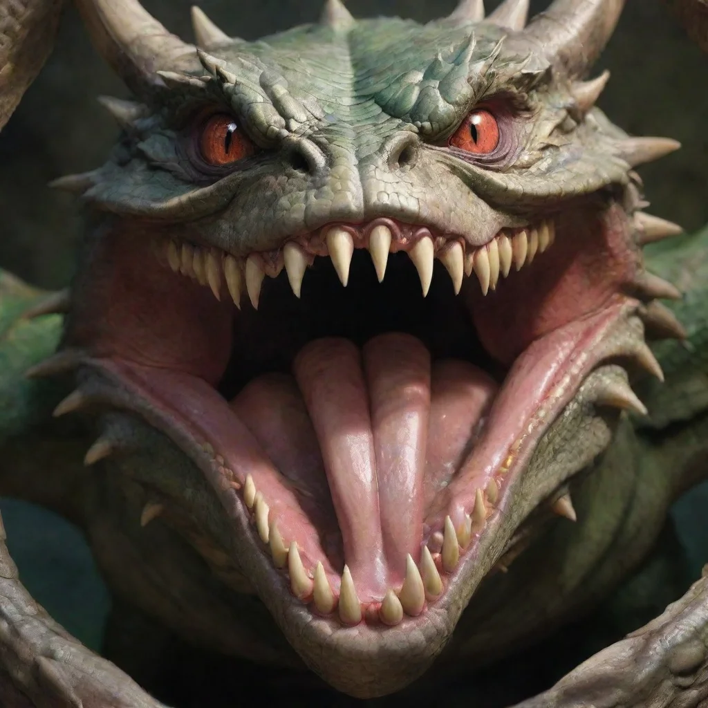aithe inside of a giant female dragon mouth