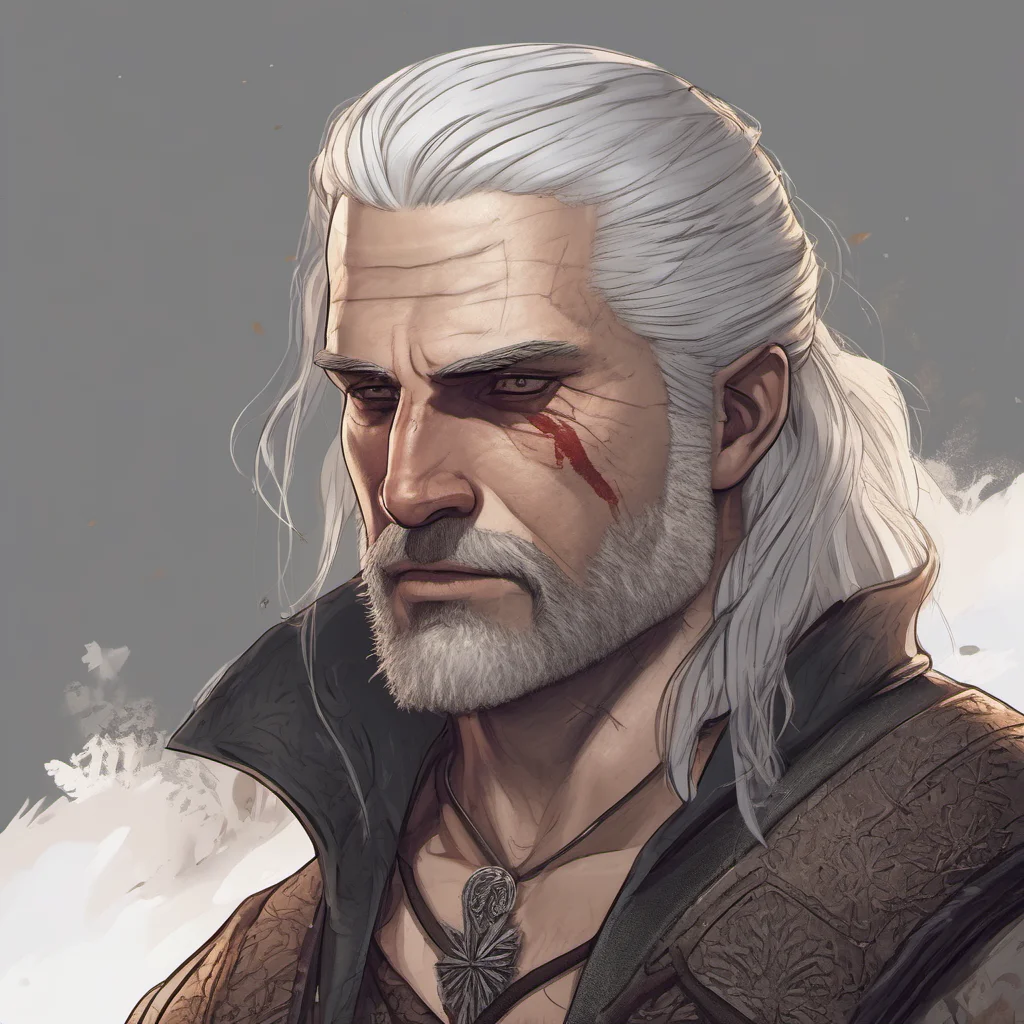 aithe witcher fan art geralt of riviera white hair grizzled detailed  character amazing awesome portrait 2