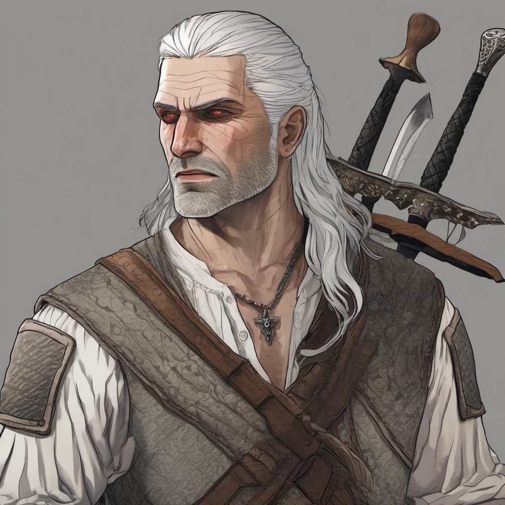 aithe witcher fan art geralt of riviera white hair grizzled detailed  character good looking trending fantastic 1