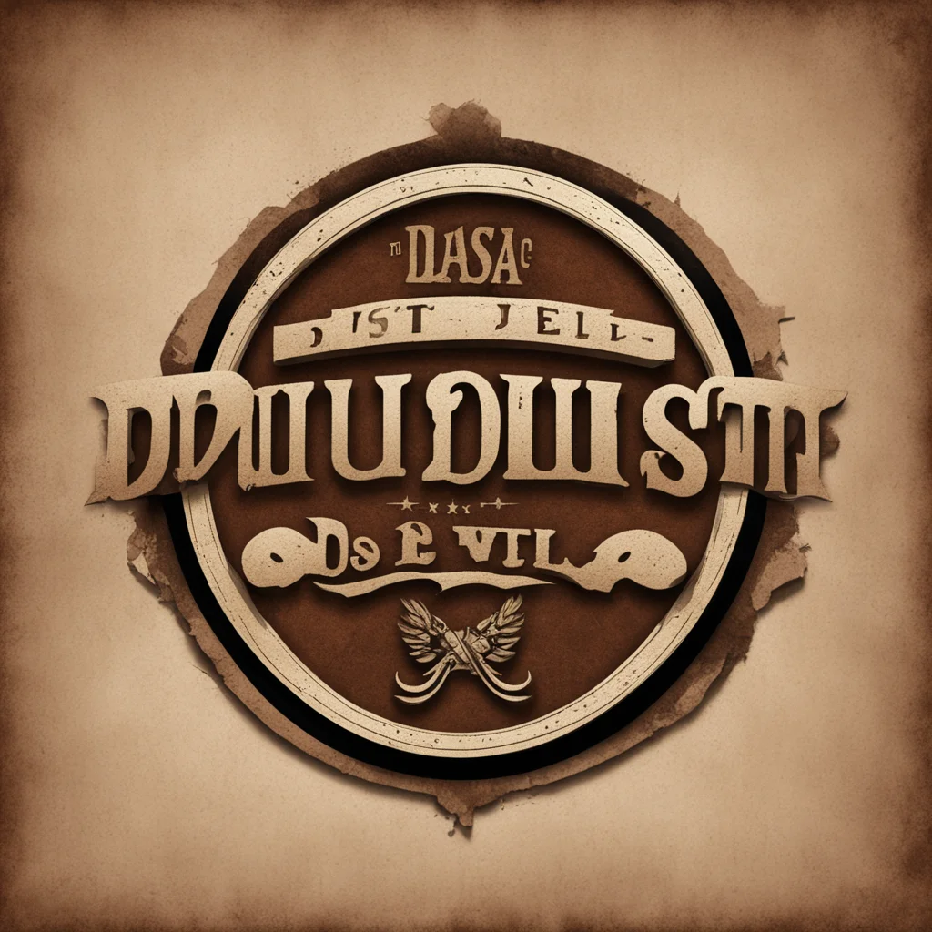 the words %22dust duels%22 in a wild west themed logo. amazing awesome portrait 2