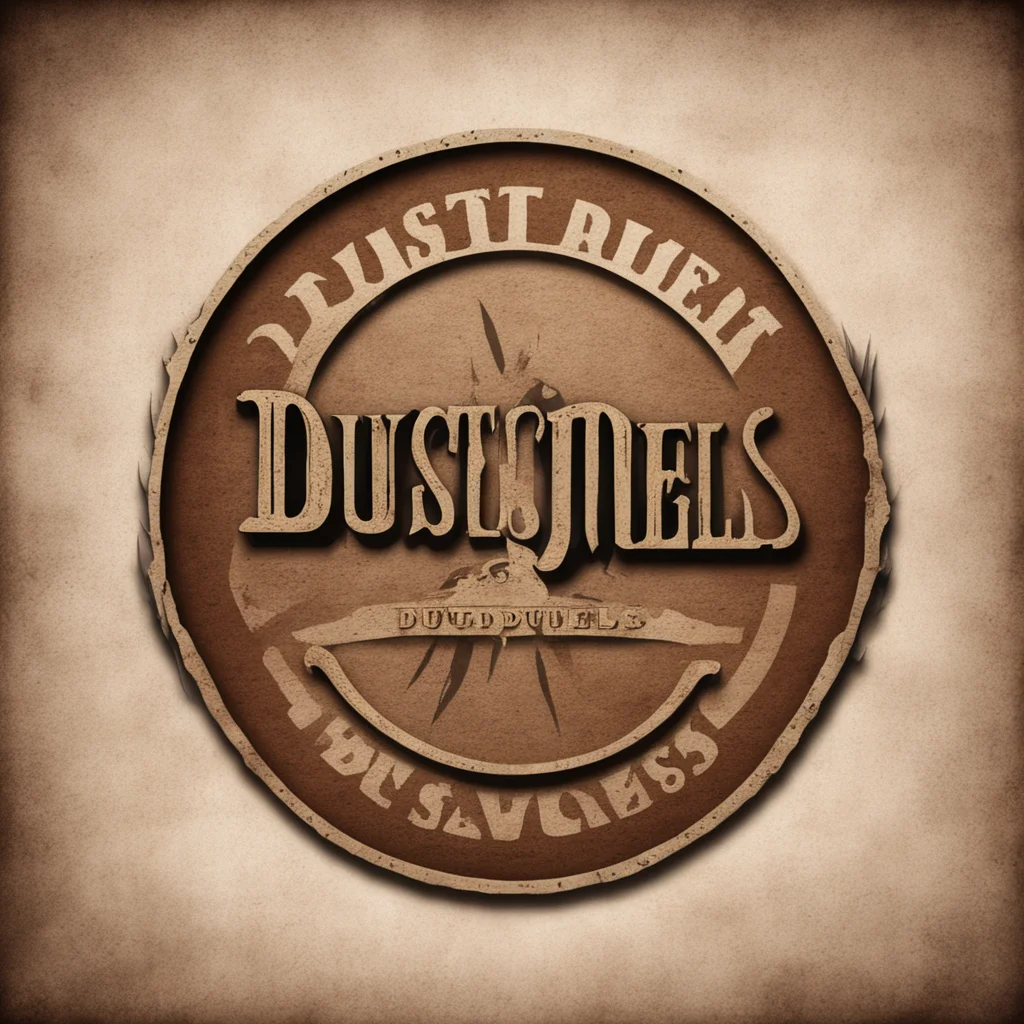 aithe words %22dust duels%22 in a wild west themed logo. good looking trending fantastic 1