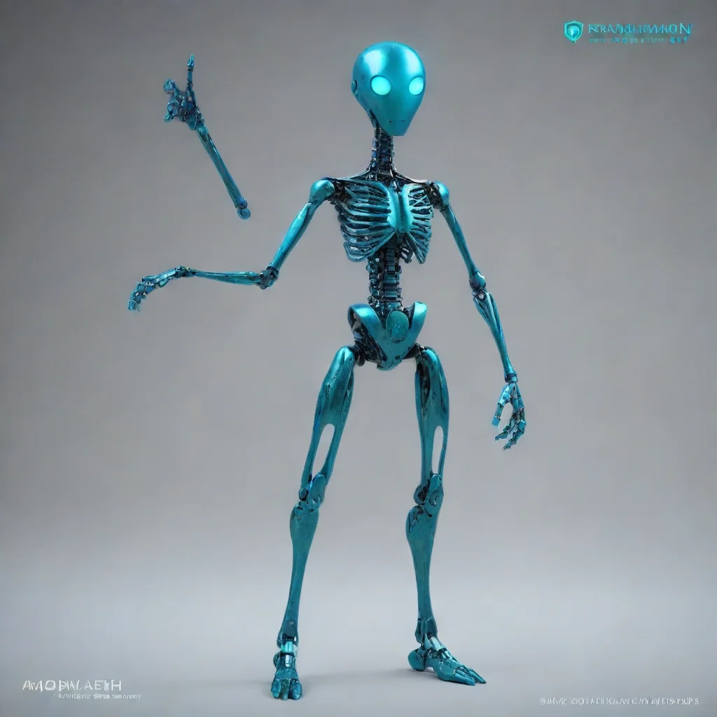 aithis male stickman has a unique appearance with a blue coloration and teal eyes. equipped with carbon steel hands and cybernetic legs.