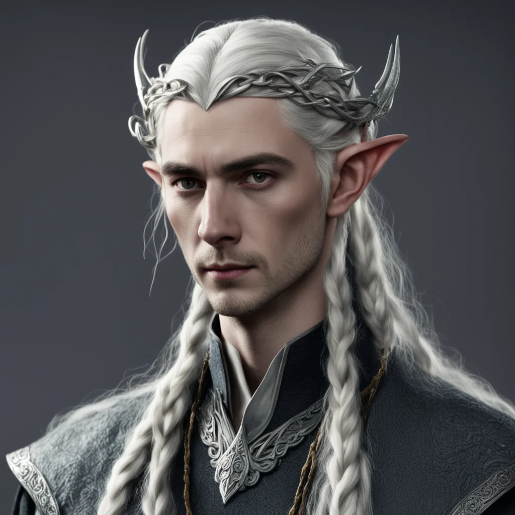aithranduil%E2%80%99s butler galion with braids wearing silver elven circlet good looking trending fantastic 1