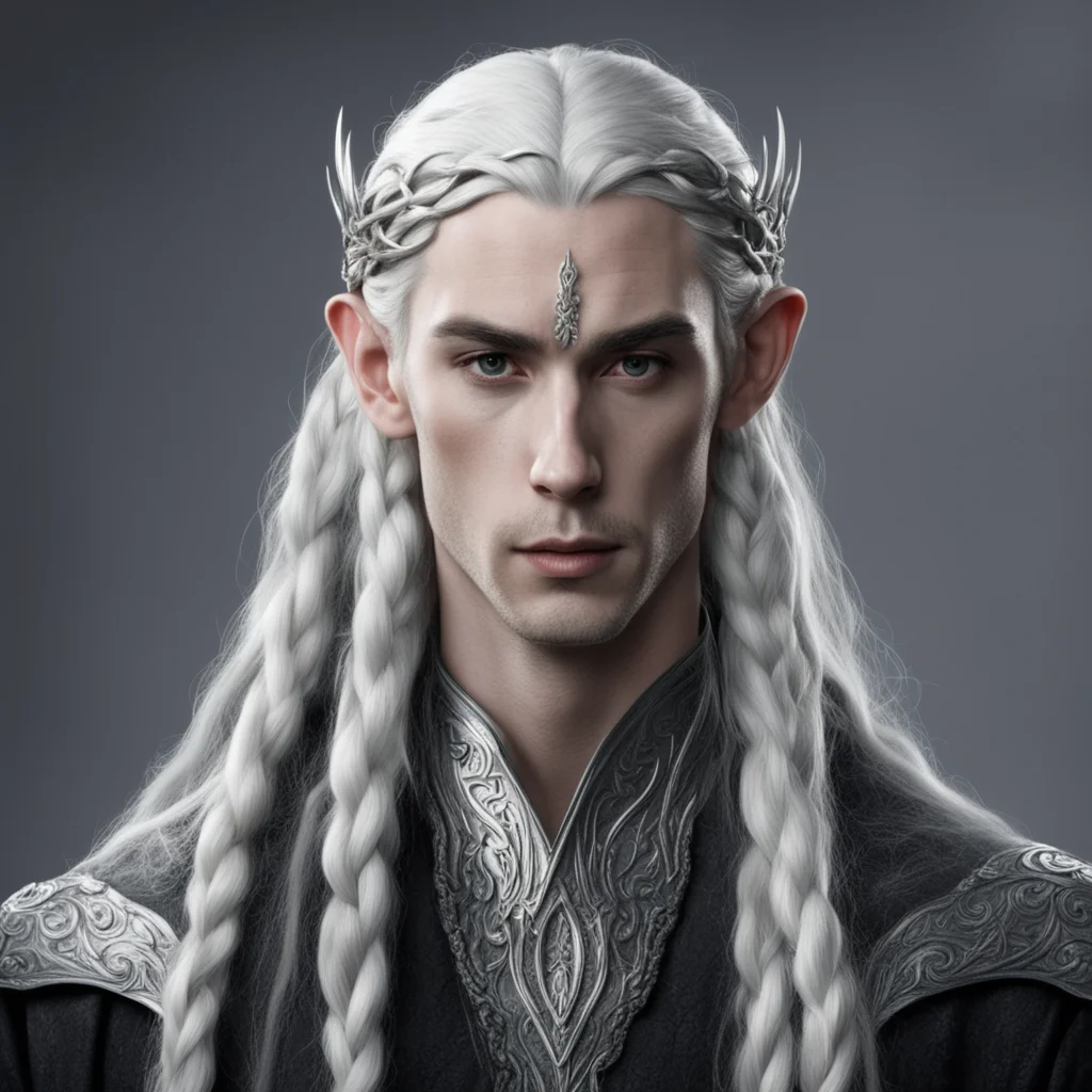 aithranduil%E2%80%99s butler galion with braids wearing silver elven circlet