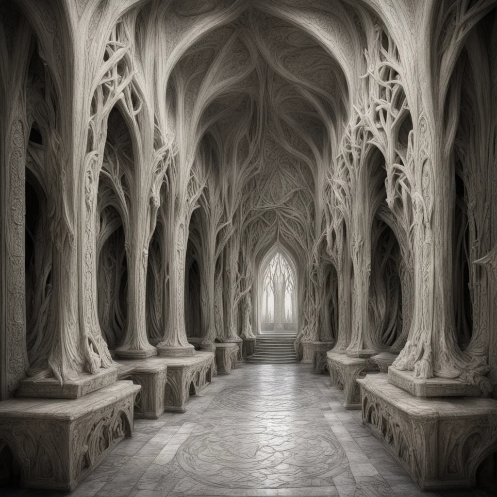 aithranduil%E2%80%99s halls with carved elven statues and carved elvish structures inside good looking trending fantastic 1