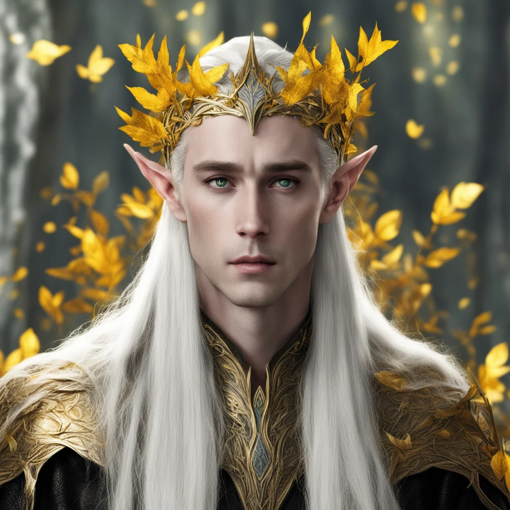 thranduil wearing elven circlet of golden leaves amazing awesome portrait 2