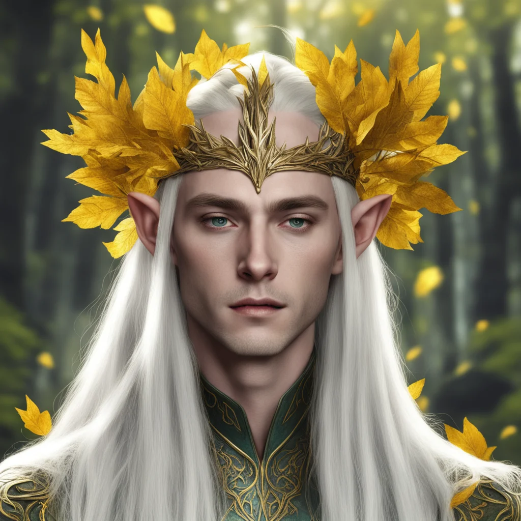 aithranduil wearing elven circlet of golden leaves