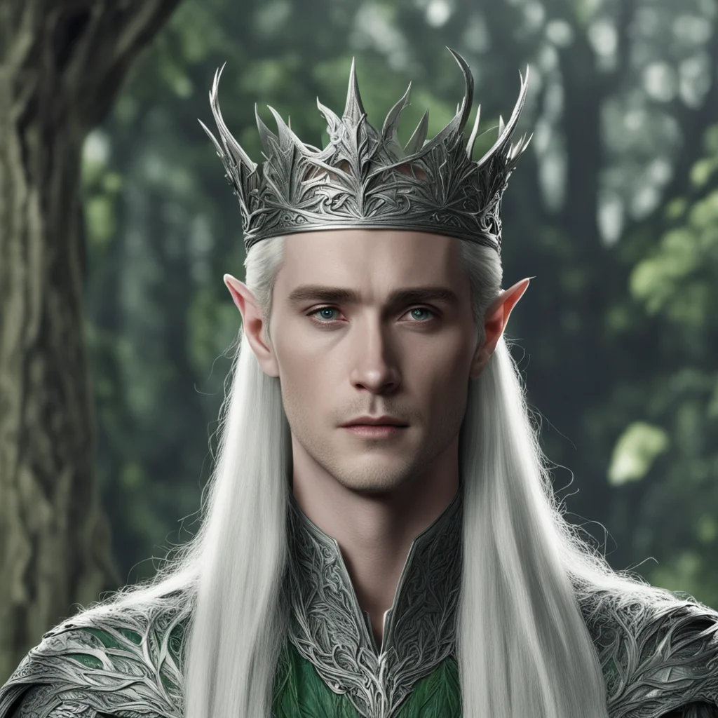 aithranduil wearing silver crown of greenwood amazing awesome portrait 2