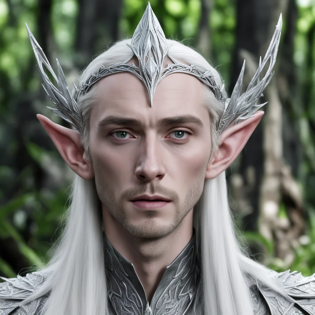 aithranduil wearing silver wood elf circlet with diamonds  amazing awesome portrait 2