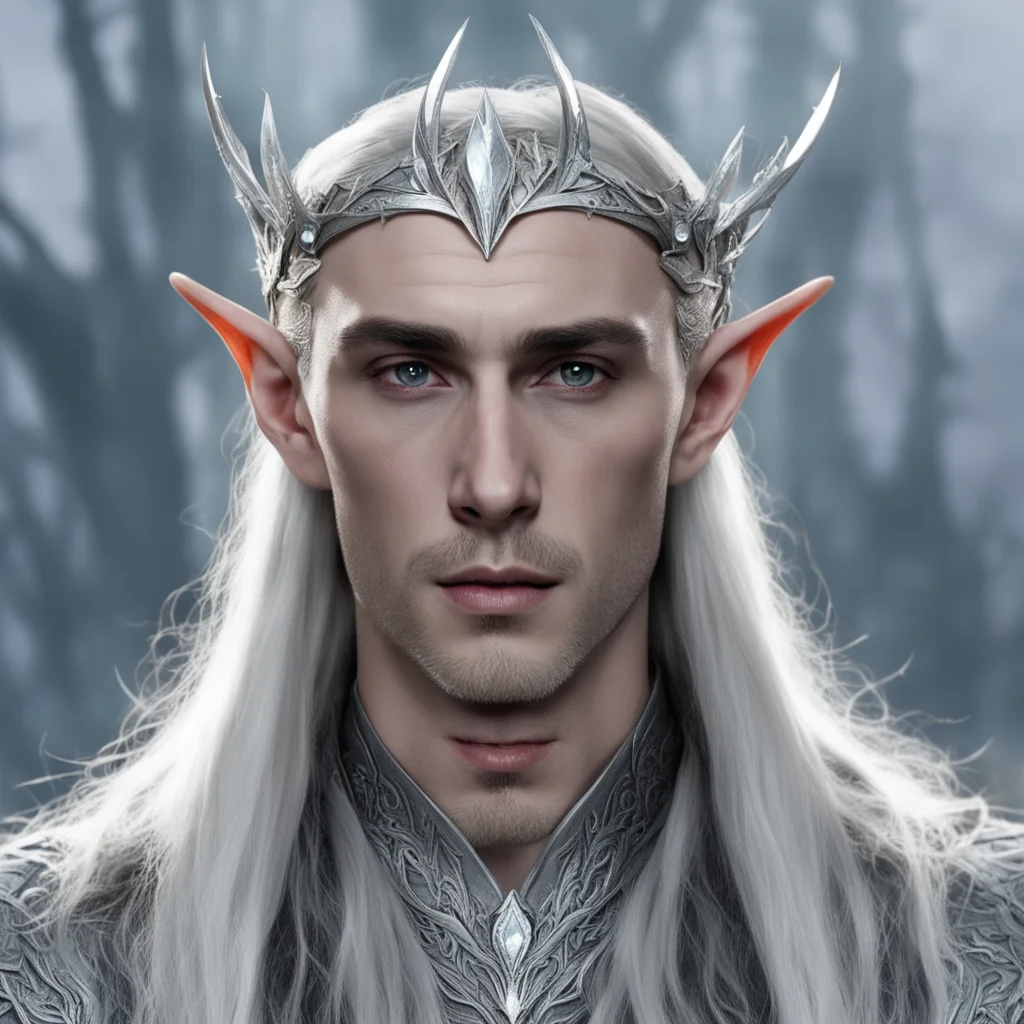 aithranduil wearing silver wood elf circlet with diamonds 