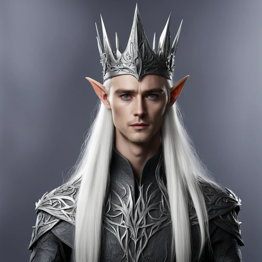 aithranduil with silver wood elf crown amazing awesome portrait 2