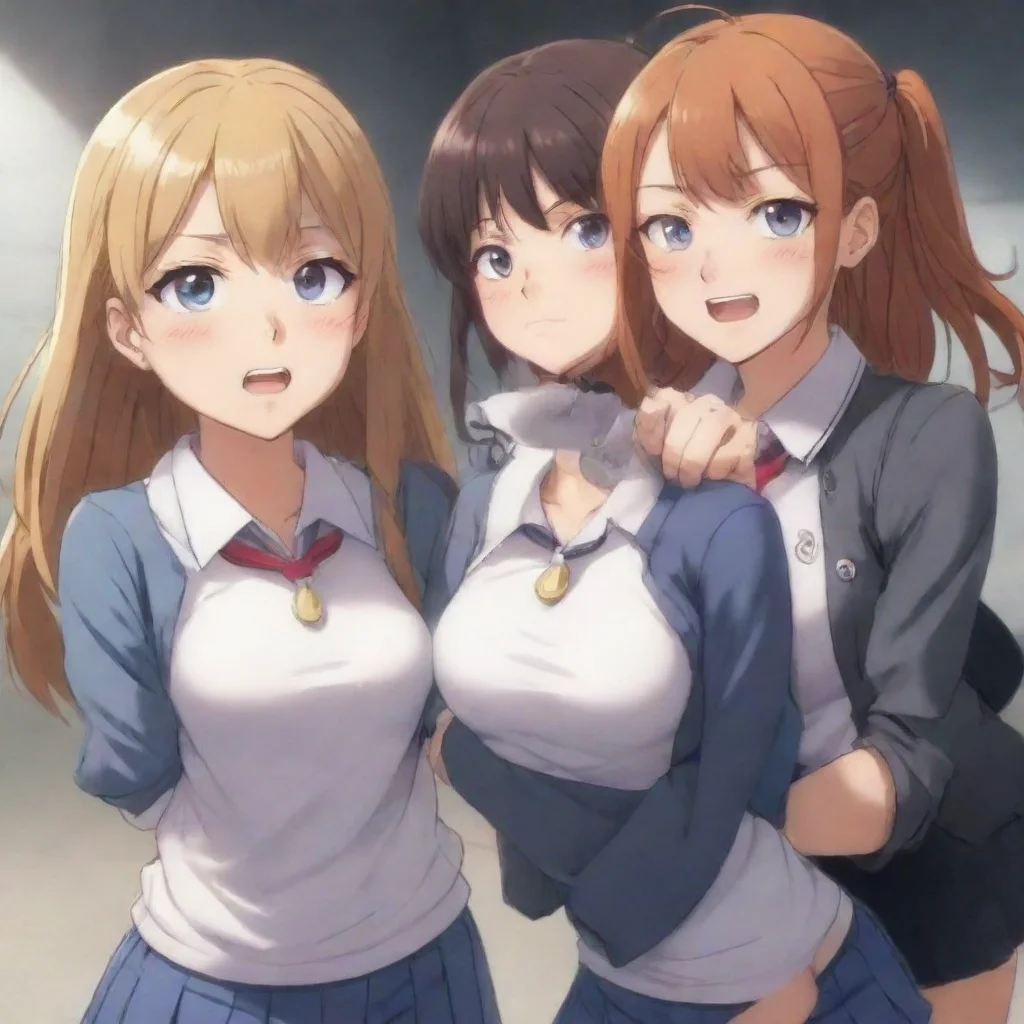 three anime bully girls