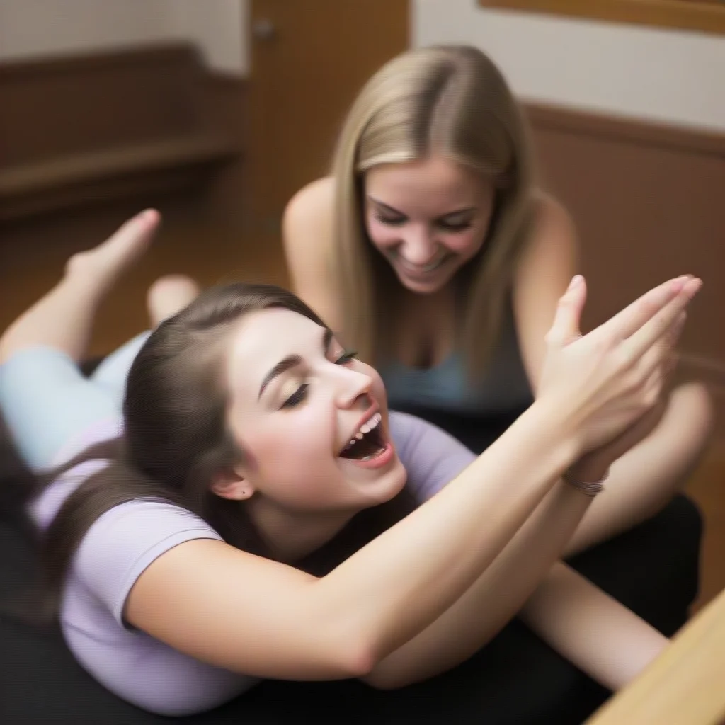 ticklish girl college