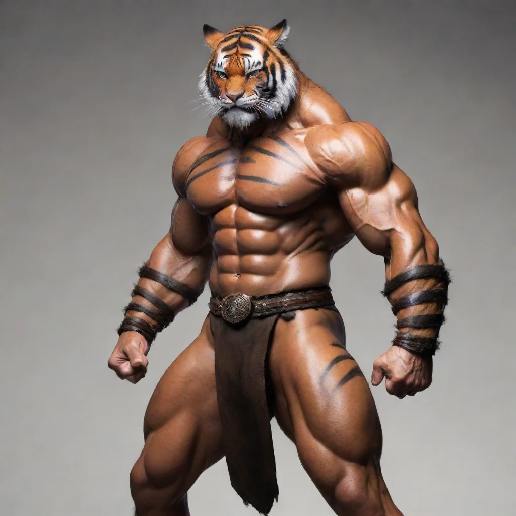tiger man warrior muscular