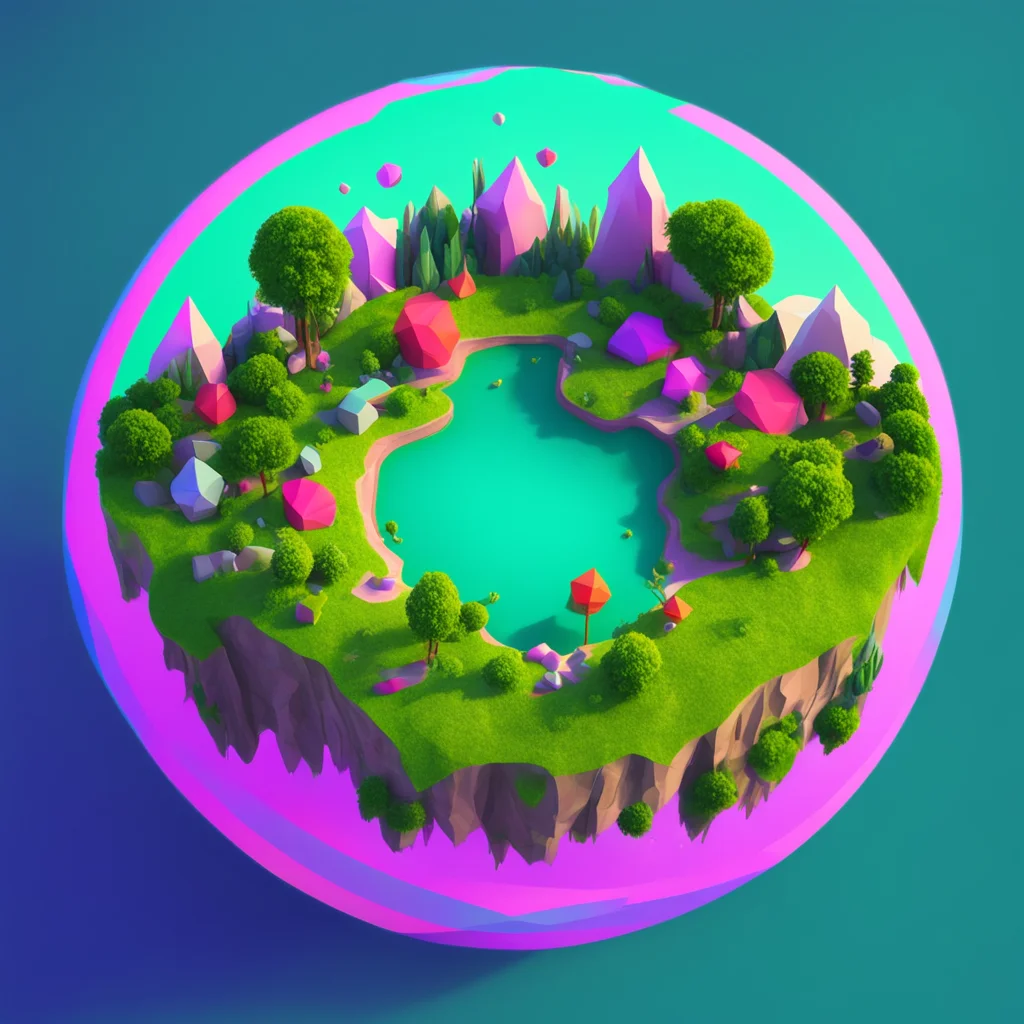 tiny planet polygon style 3d render amazing awesome portrait 2