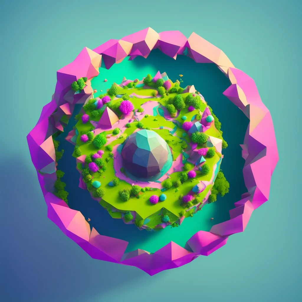 tiny planet polygon style 3d render confident engaging wow artstation art 3