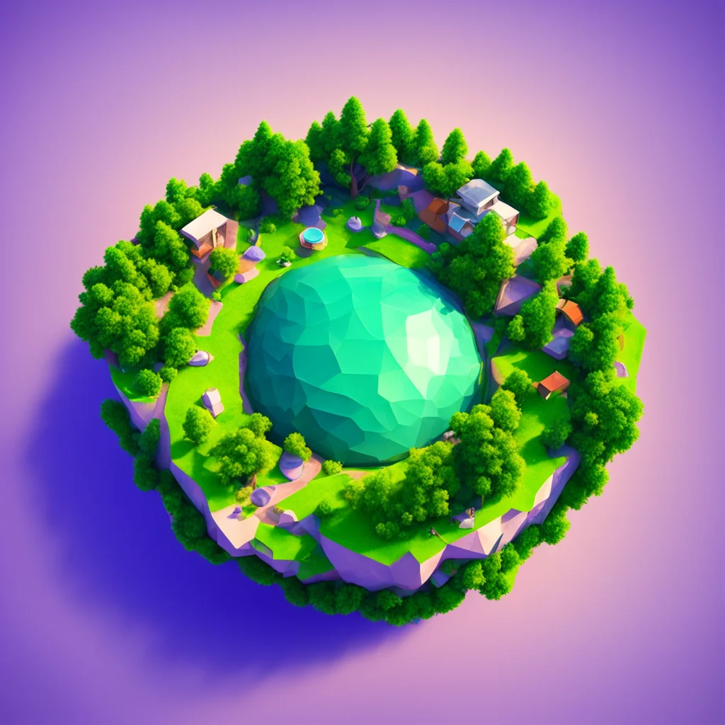tiny planet polygon style 3d render good looking trending fantastic 1