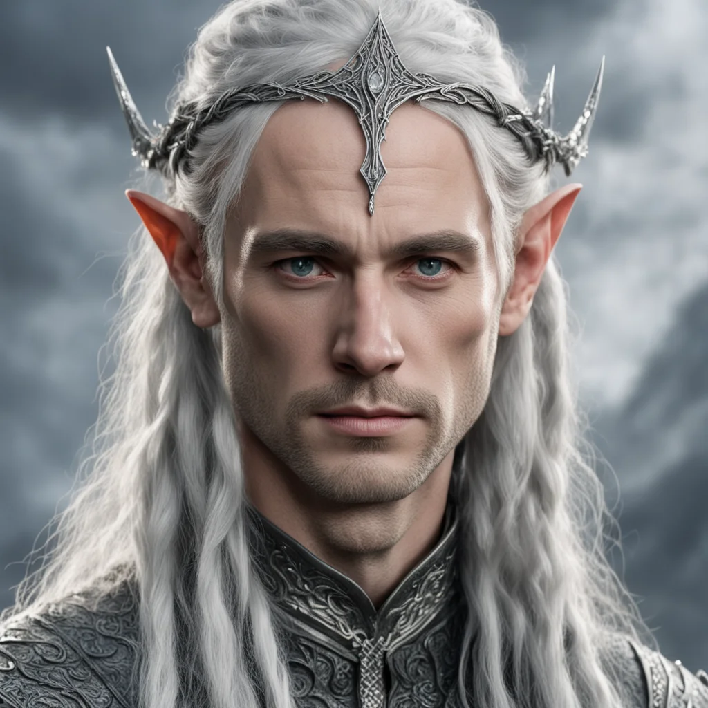 tolkien galathil with braids wearing silver elven circlet with diamonds 