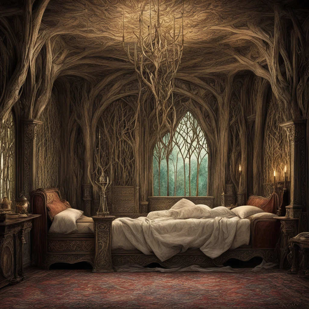 aitolkien king thranduil%E2%80%99s bed chamber confident engaging wow artstation art 3