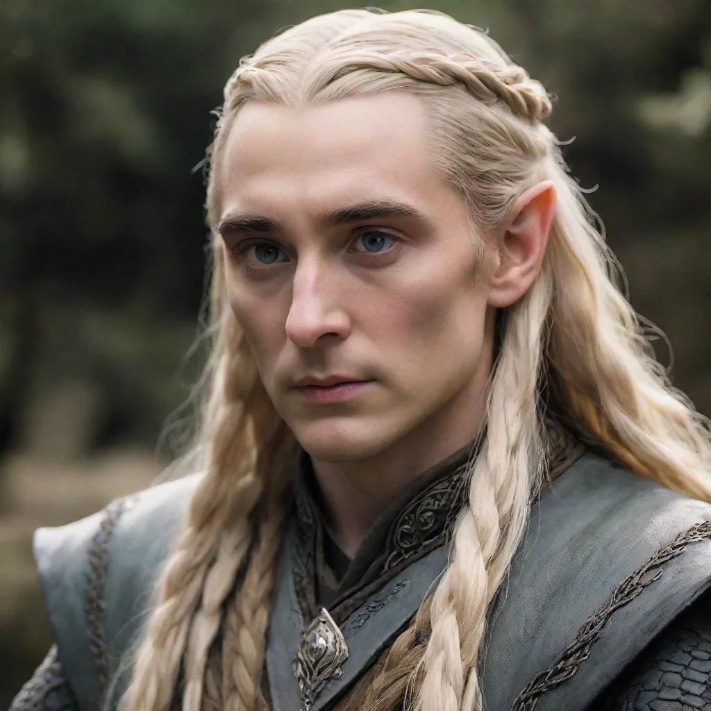 tolkien king thranduil with blond hair and braids
