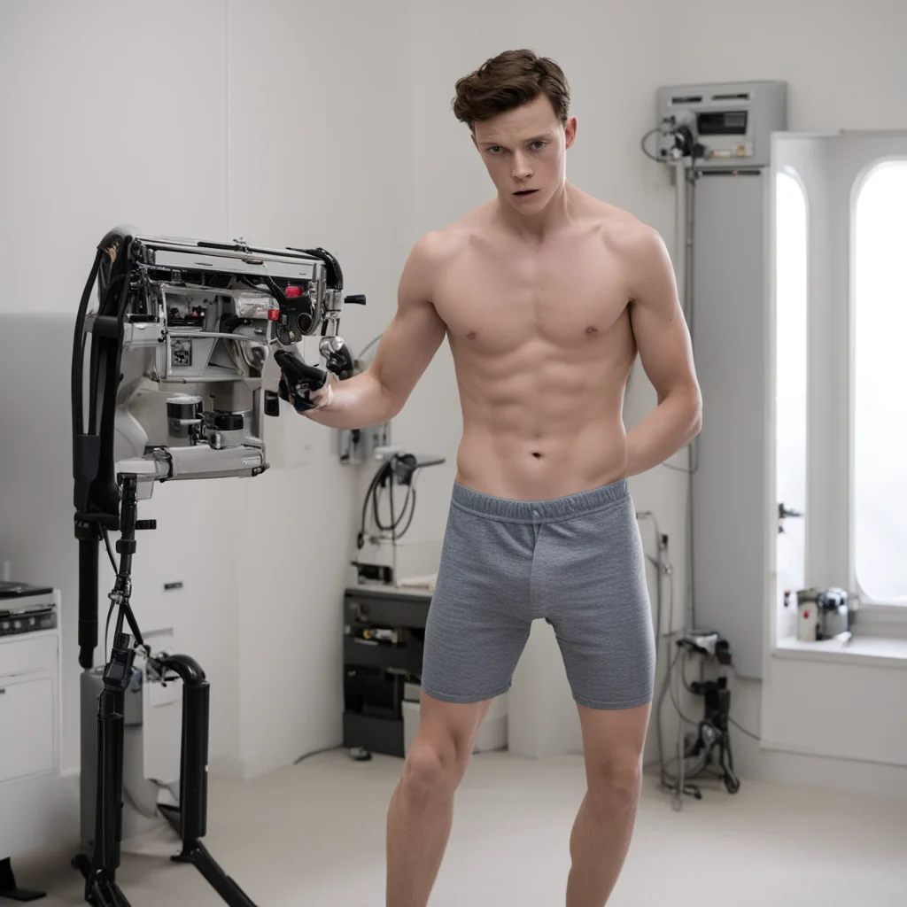 tom holland being stripped down to his boxers by a machine