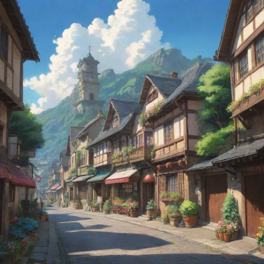 town sweet ghibli anime beautiful majestic hd aesthetic best quality artstation