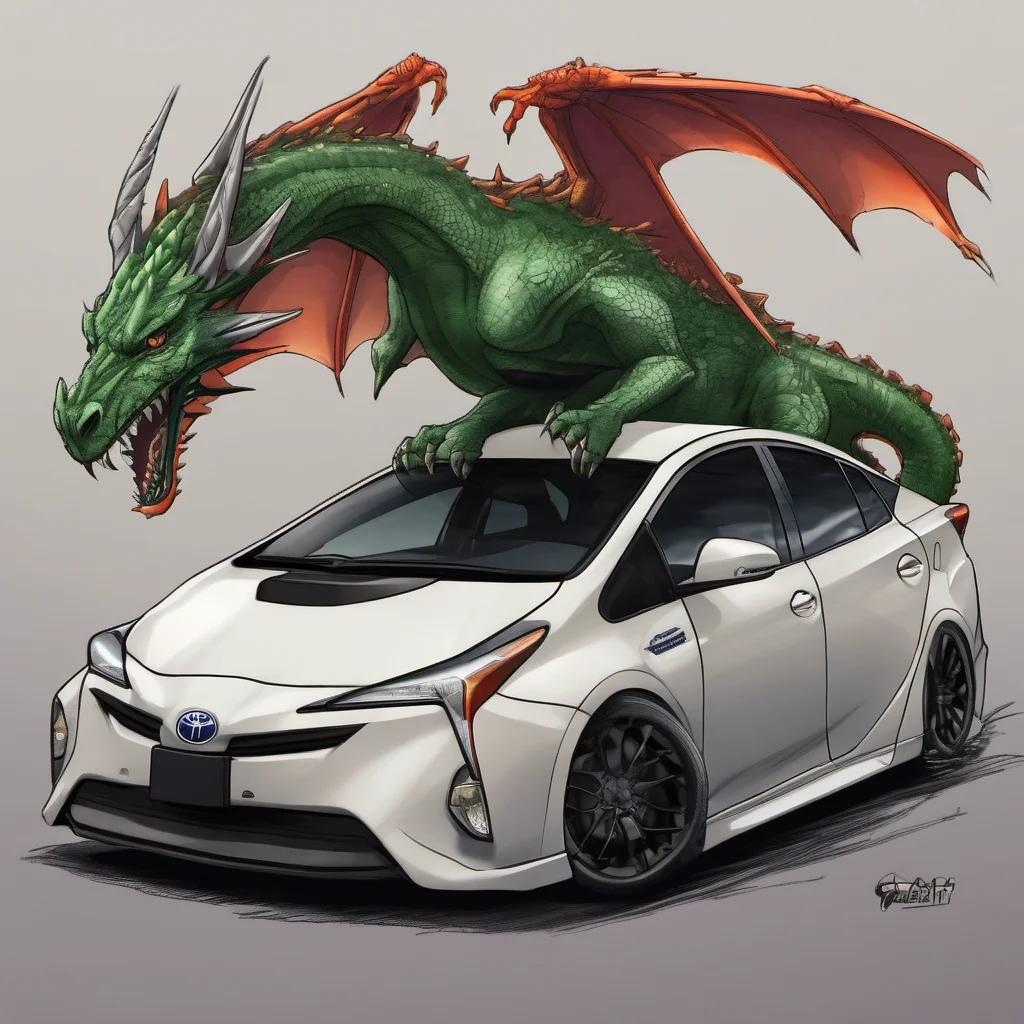 aitoyota prius as a dragon confident engaging wow artstation art 3