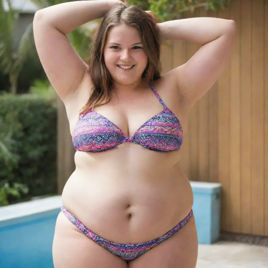 aitrending 18 yo bikini girl%2C overweight%2C hanging belly%2C smile  good looking fantastic 1