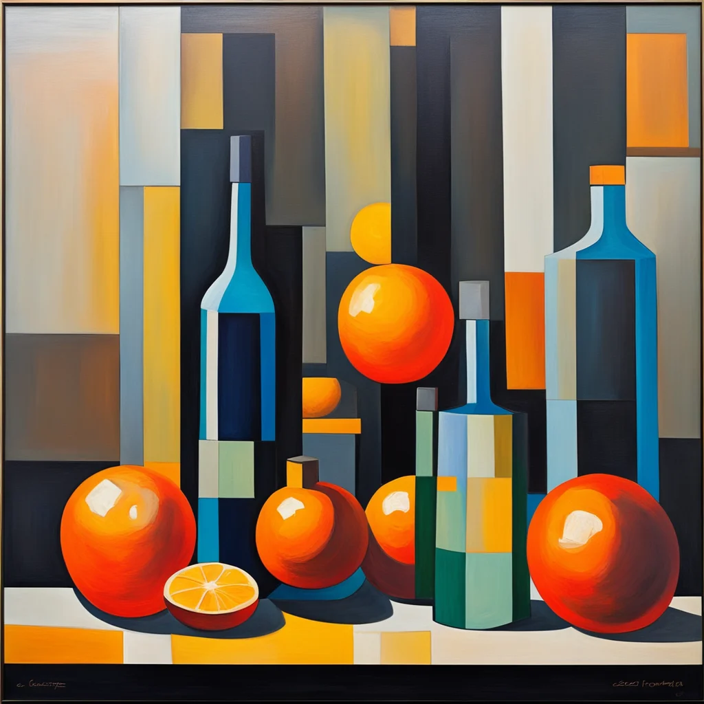 trending a cubist still life with bottles and oranges oil painting good looking trending fantastic 1 good looking fantastic 1