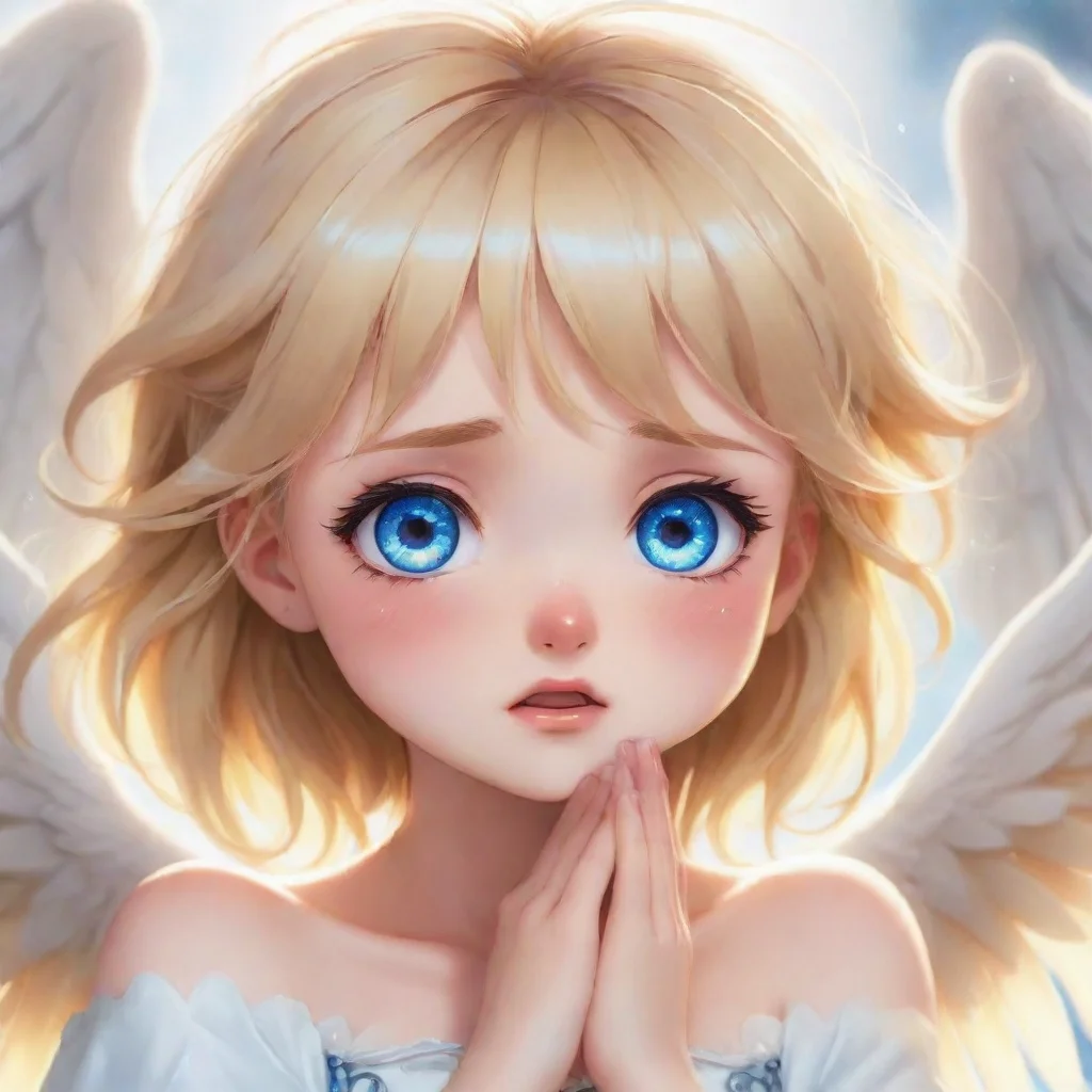 aitrending a cute crying blonde anime angel with blue eyes good looking fantastic 1