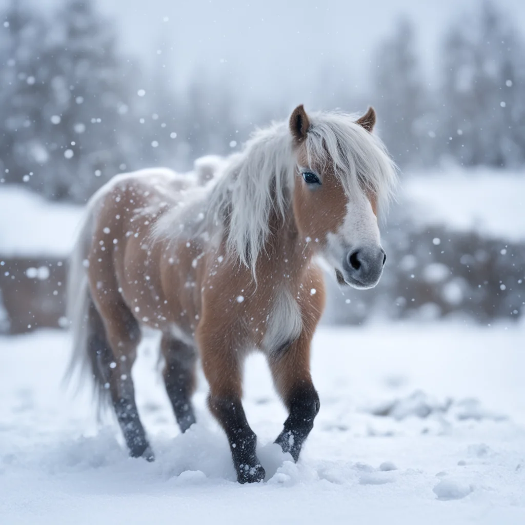 aitrending a cute pony in blizzard good looking fantastic 1