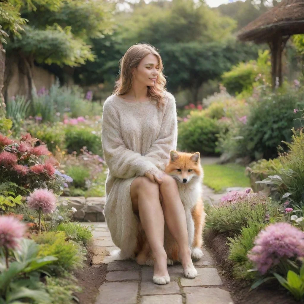 trending a furry women at the garden with beautifull nature good looking fantastic 1