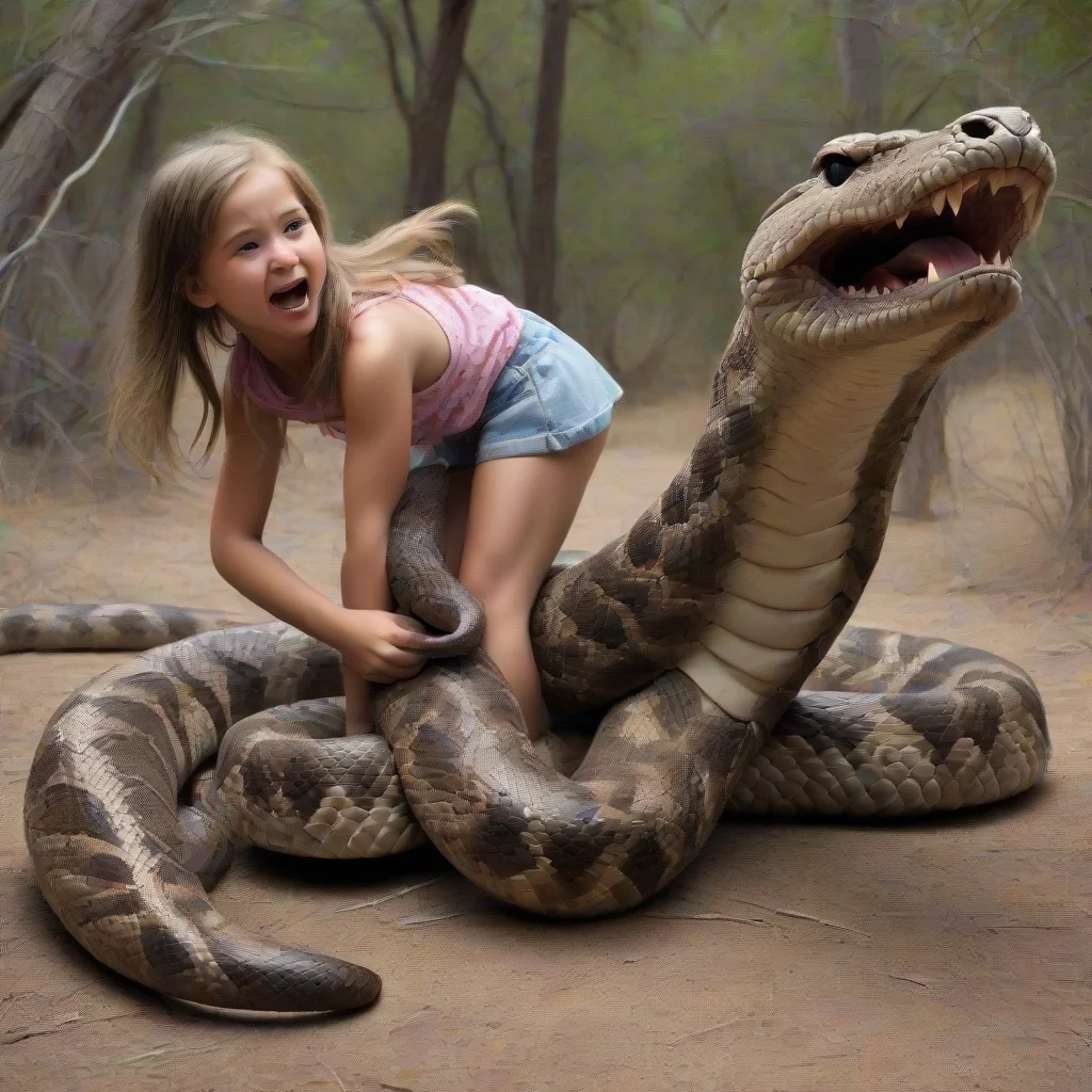 aitrending a giant rattlesnake with a girl whose legs are kicking out of its mouth good looking fantastic 1