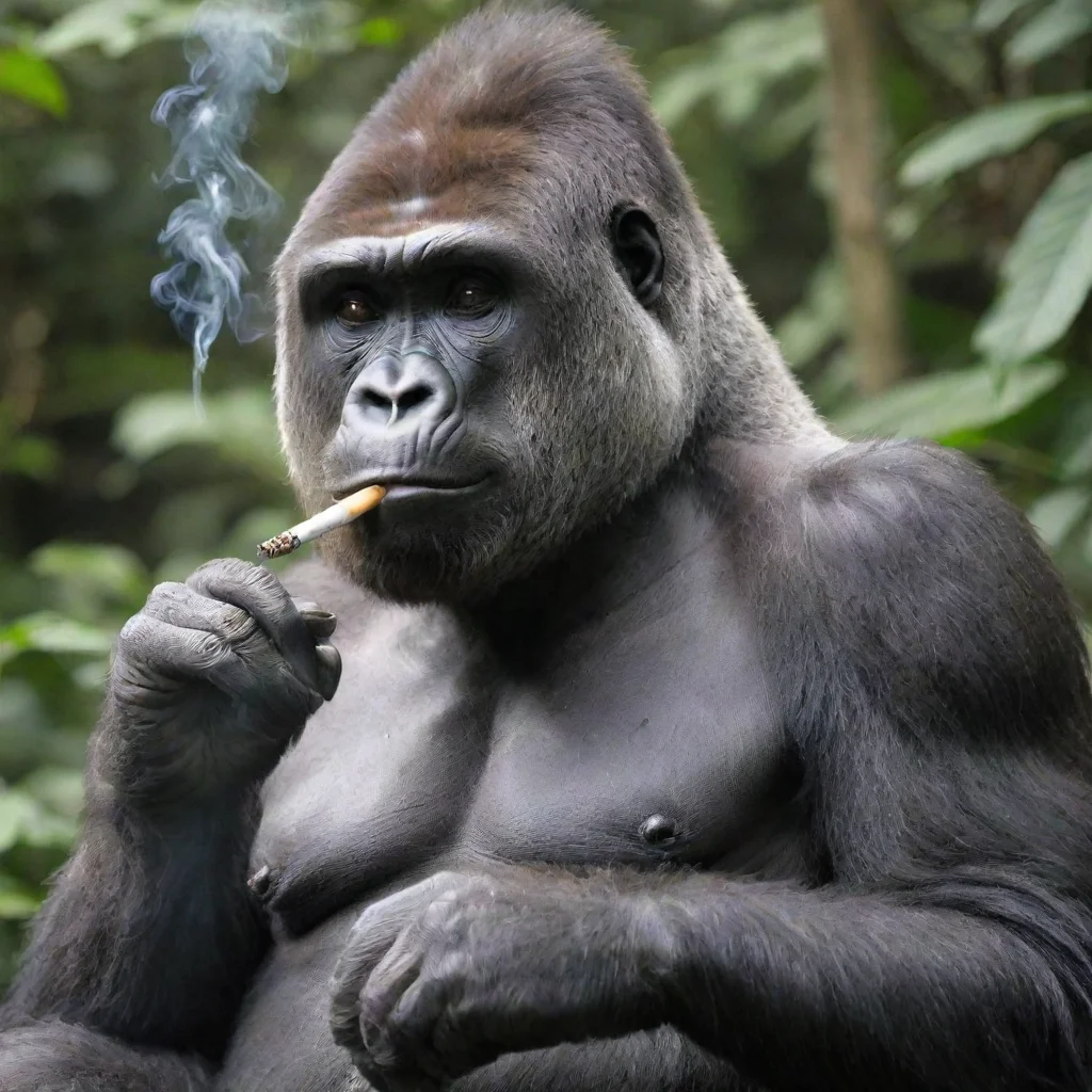 aitrending a gorilla smoking a joint good looking fantastic 1