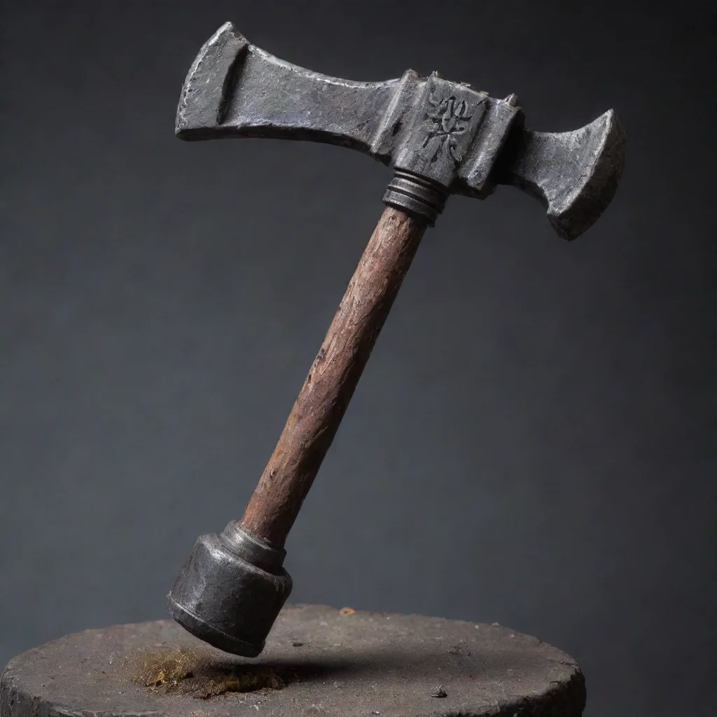 aitrending a gruesome and morbid war hammer. the name of the war hammer is gorgoloth the nightmare tenderizer. good looking fantastic 1