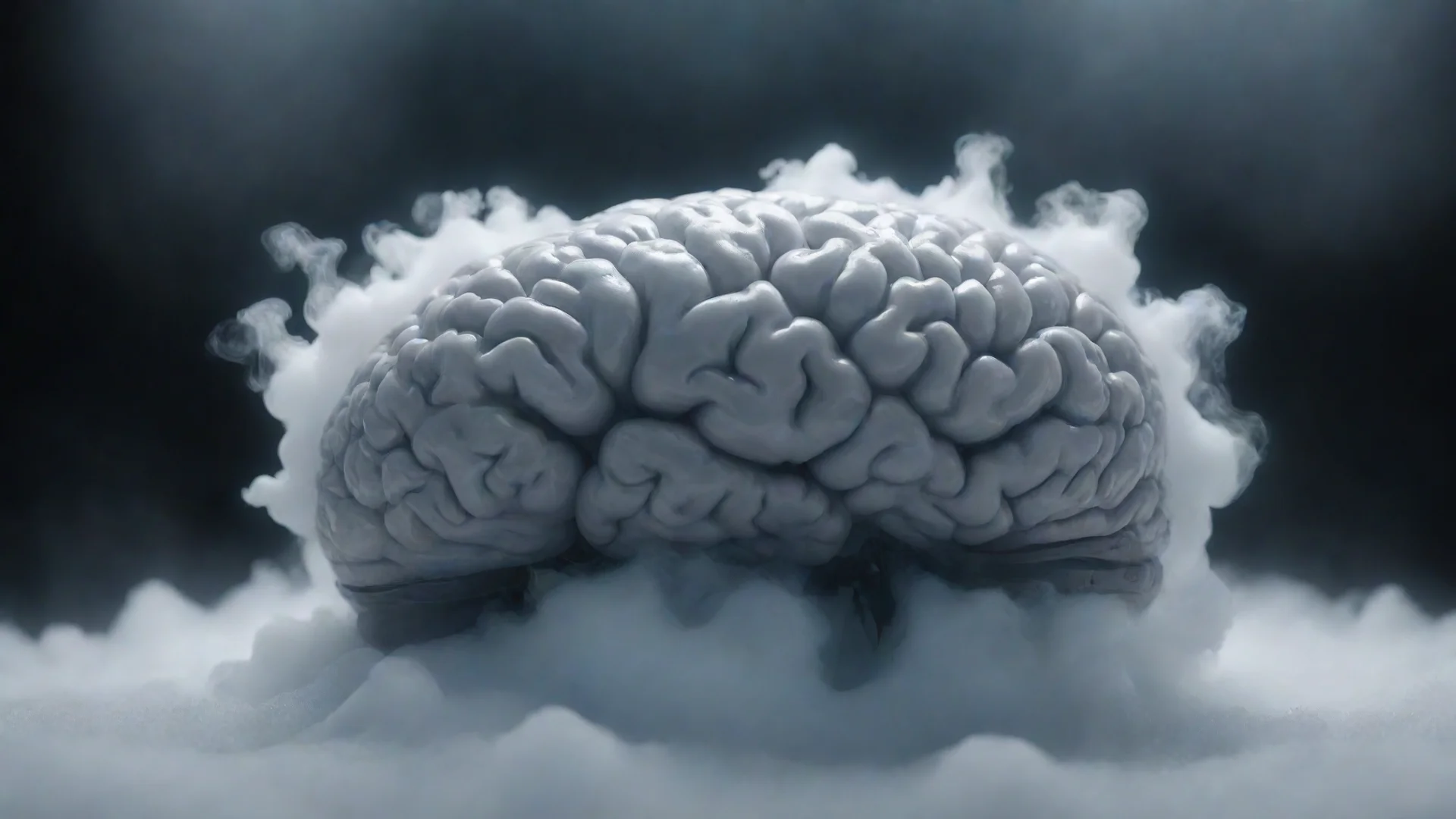 trending a melting brain with david clark microphone headset on top dry ice clouds and cinematic lighting octane render 8k good looking fantastic 1 wide